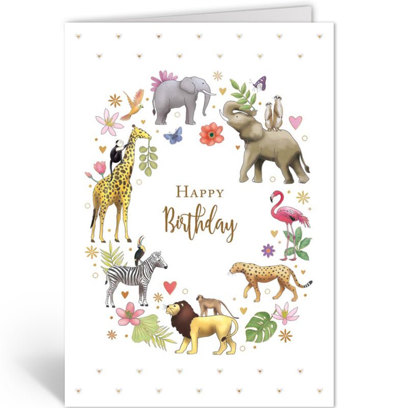 Dieren - Happy Birthday, dubbele kaart - Catch Utrecht